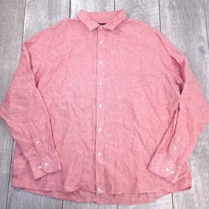UNTUCKit Eberle WR Shirt Men XXXL Pink 100% Linen Wrinkle Resistant 40561